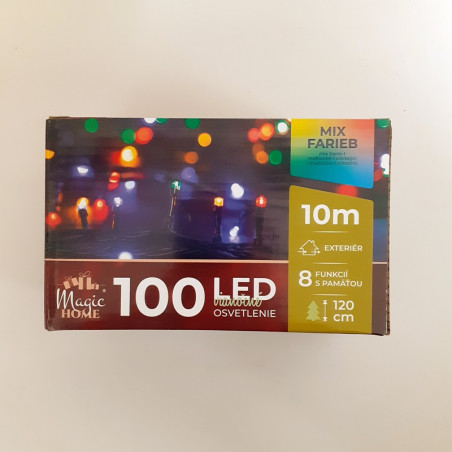 Svetelná reťaz Serpens 100LED, 10m, farebné, adaptér 230 V