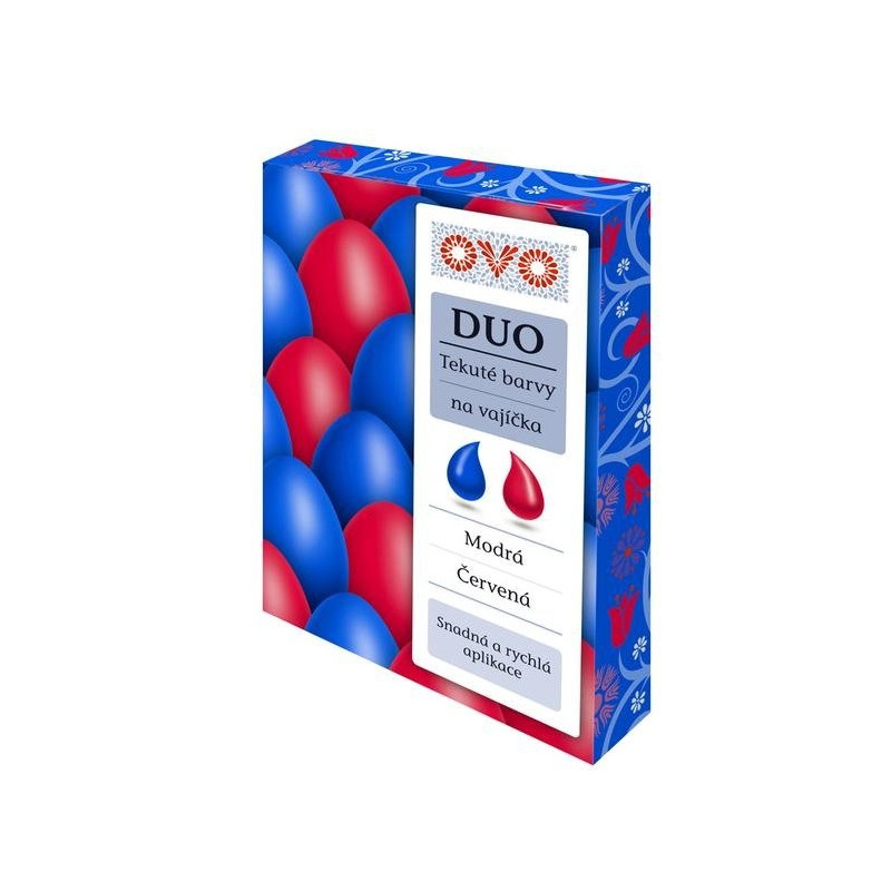 OVO - tekuté farby na vajíčka DUO modrá/červená (2x20ml)